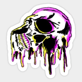 Melting Skull Sticker